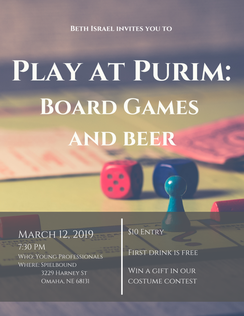 Banner Image for Play at Purim: Board Games & Beer